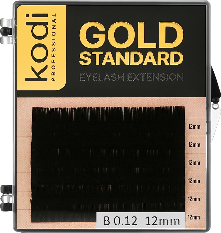 False Lashes Gold Standart B 0.12 (6 rows: 12 mm) - Kodi Professional — photo N1