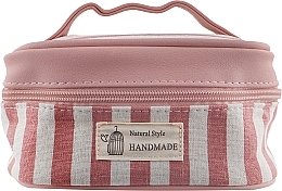 Fragrances, Perfumes, Cosmetics Striped Travel Makeup Bag, peach - Natural Style