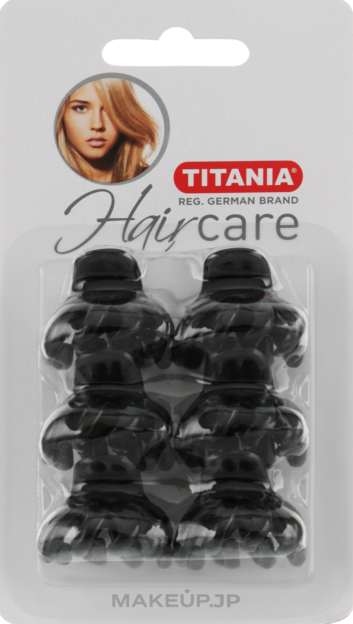Small Plastic Hair Clip, 3 cm, 6 pcs, black - Titania — photo 6 szt.