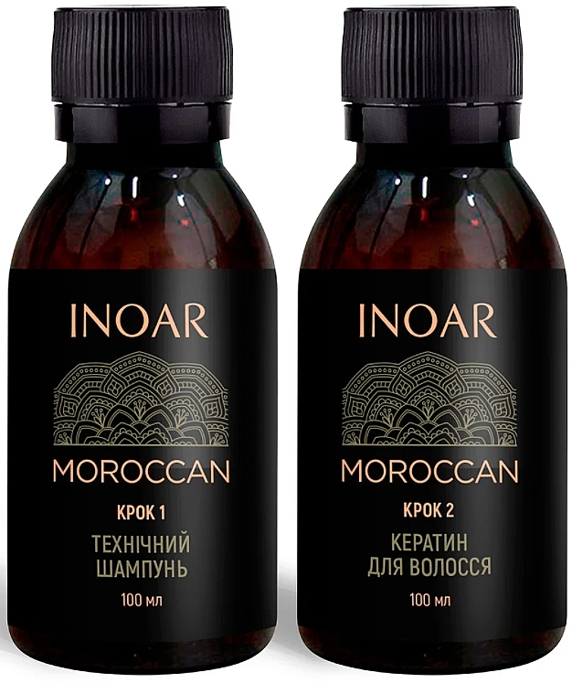 Keratin Treatment Set for Slavic Hair, 2 procedures - Inoar Moroccan Hair Keratin (shmp/100ml + keratin/100ml) — photo N4