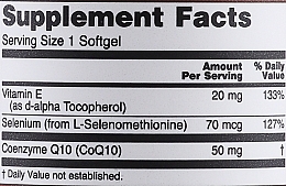 Coenzyme Q10, 50 mg, 50 softgels - Now Foods CoQ10 With Selenium & Vitamin E — photo N3