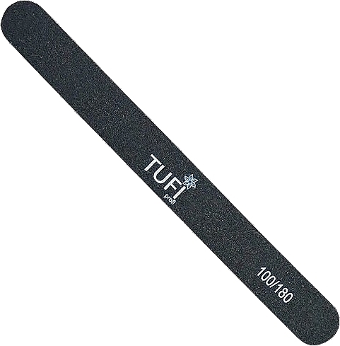 Straight Nail File 100/180, black - Tufi Profi Premium — photo N1