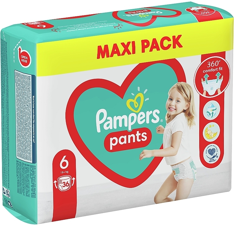 Diaper Pants, size 6, 15 kg, 36 pcs - Pampers — photo N4