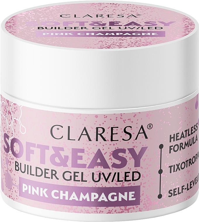 Builder Gel - Claresa Soft & Easy Builder Gel UV/LED Pink Champagne — photo N1
