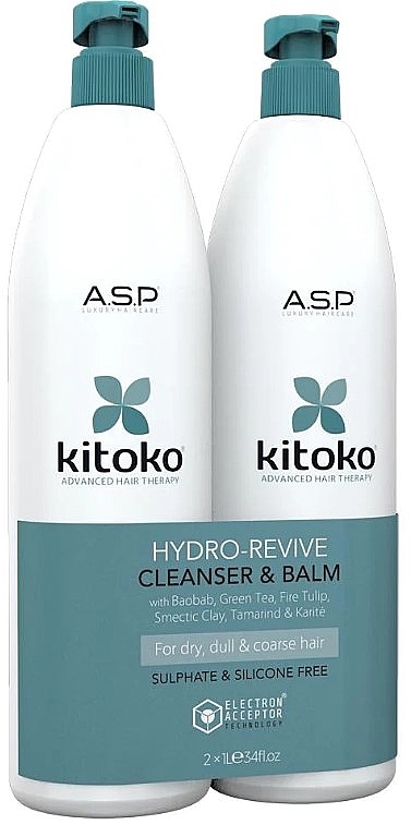 Set - Affinage Salon Professional Kitoko Hydro Revive Balm & Cleanser (shm/1000ml + balm/1000ml) — photo N1