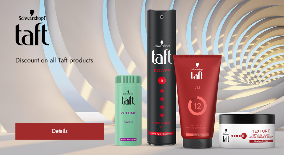 Discount on all Taft products. The prices on the website are indicated with discounts