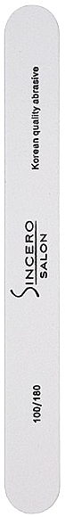 Straight Nail File, 100/180 - Sincero Salon Nail File Straight — photo N1