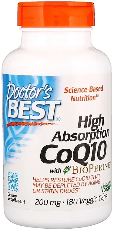 High Absorption Coenzyme Q10 with BioPerine, 200 mg, veg capsules - Doctor's Best — photo N2