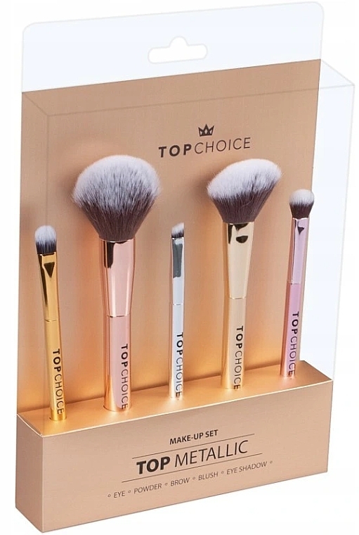 Makeup Brush Set, 38303, 5 pcs - Top Choice Make Up Top Metallic — photo N7