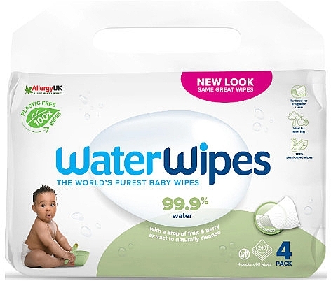 Biodegradable Baby Wet Wipes - WaterWipes BIO Baby Wipes — photo N1