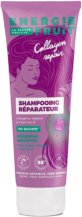 Repairing Sulfate-Free Shampoo - Energie Fruit Plant Based Collagen & Vitamn B Repairing Shampoo — photo N1