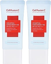 Skincare Set - Cell Fusion C Aquatica Sunscreen 100 SPF 50+/PA+ + Set (cr/2x35ml) — photo N3