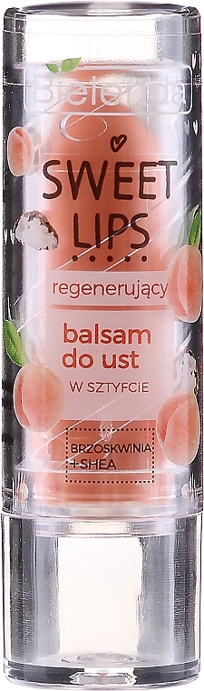 Regenerating Peach & Shea Butter Lip Balm - Bielenda Sweet Lips Regenerating Lip Balm — photo N1