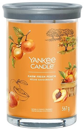 Scented Candle in Glass 'Farm Fresh Peach', 2 wicks - Yankee Candle Singnature — photo N1