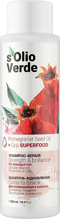 Reconstructing Shampoo for Damaged Hair - Solio Verde Pomegranat Speed ​​Oil Shampoo-Reconstruction — photo N1