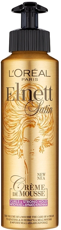Hair Mousse "Curls + Strong Hold" - L'oreal Paris Elnett Satin Mousse Curls Strong Hold — photo N1