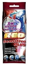 Disposable Razor, 3 pcs - Mattes Red Sensitive Plus — photo N1