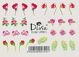 Water Nail Stickers "Relief", Di861 - Divia Water Based Nail Stickers Relief — photo N1