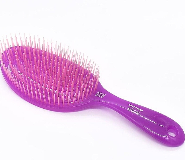 Detangling Brush, purple - Beter Small Elipsi High Tech Pins Detangling Brush — photo N4