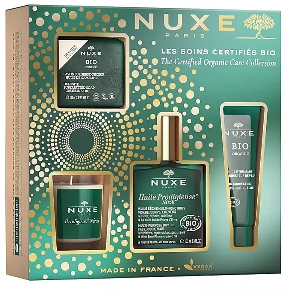 Set - Nuxe The Certified Organic Cares 2022 Set (soap/100g + oil/100ml + gel/50ml + candle/70g) — photo N1