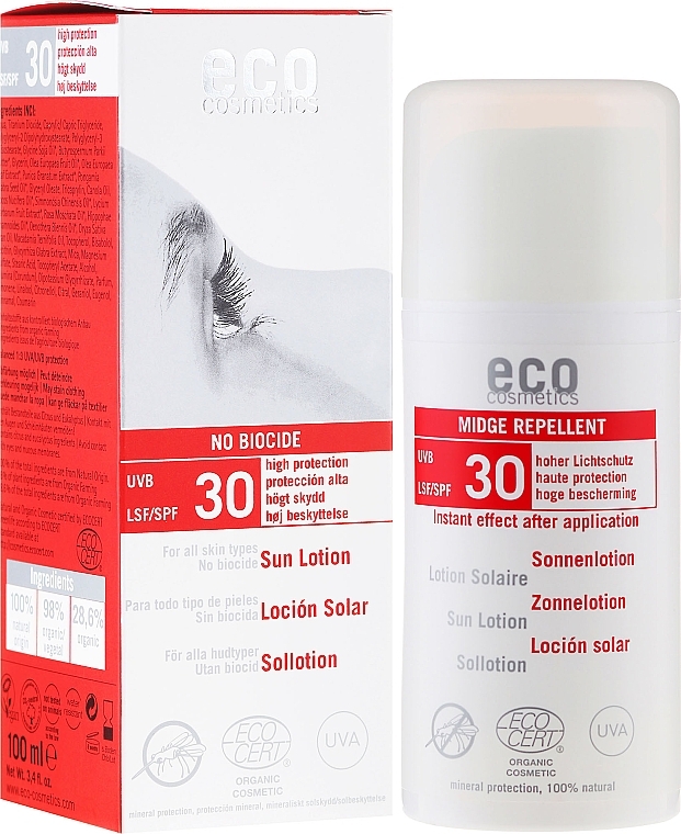 Sun Protective, Anti-Mosquito Bites Lotion - Eco Cosmetics Sonnenlotion LSF 30 — photo N1