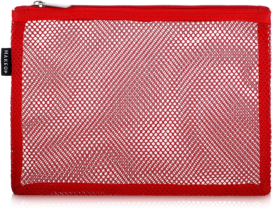 Travel Makeup Bag "Red mesh", 23x15 cm - MAKEUP — photo N6