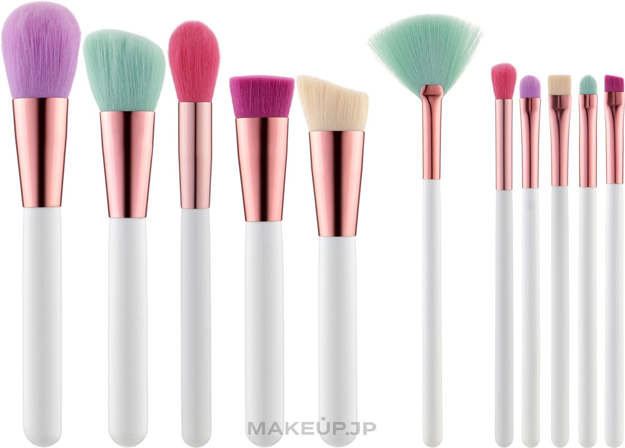 Makeup Brush Set with Case, 11 pcs - Tools For Beauty MiMo Multicolor Set — photo 11 szt.