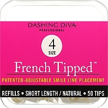 Natural Short Tips 'French' - Dashing Diva French Tipped Short Natural 50 Tips (Size 4) — photo N1