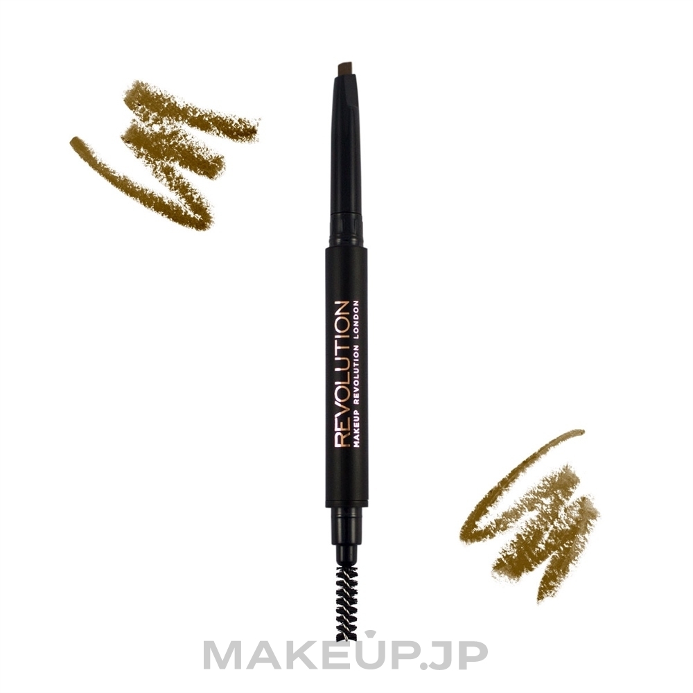 Brow Pencil - Makeup Revolution Duo Brow Pencil — photo Light Brown