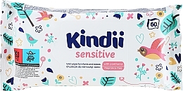 Fragrances, Perfumes, Cosmetics Baby Wet Wipes for Sensitive Skin, 60 pcs - Kindii Sensitive Wipes