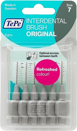 Interdental Brush Set 'Original', 1.3 mm, grey - TePe Interdental Brush Original Size 7 — photo N1