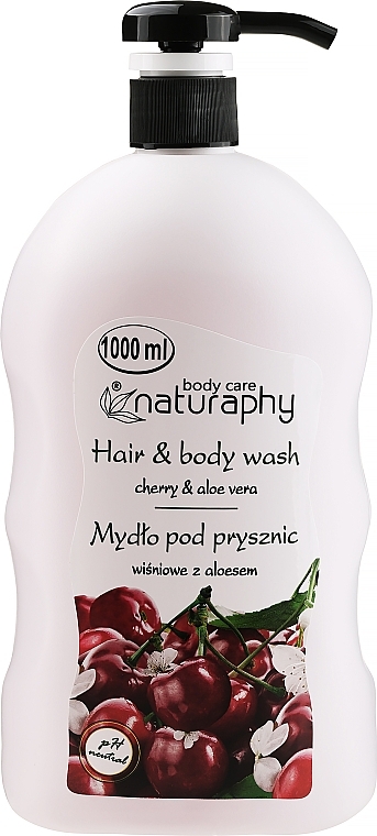 Shower Gel-Shampoo "Cherry & Aloe Vera" - Naturaphy Hair & Body Wash — photo N1