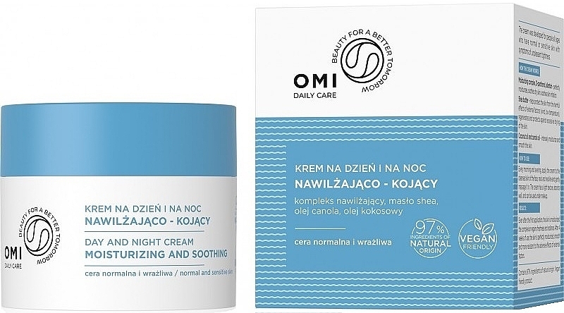 Day/Night Face Cream for Normal & Sensitive Skin - Allvernum Omi Daily Care Moisturizing And Soothing Day And Night Cream — photo N1