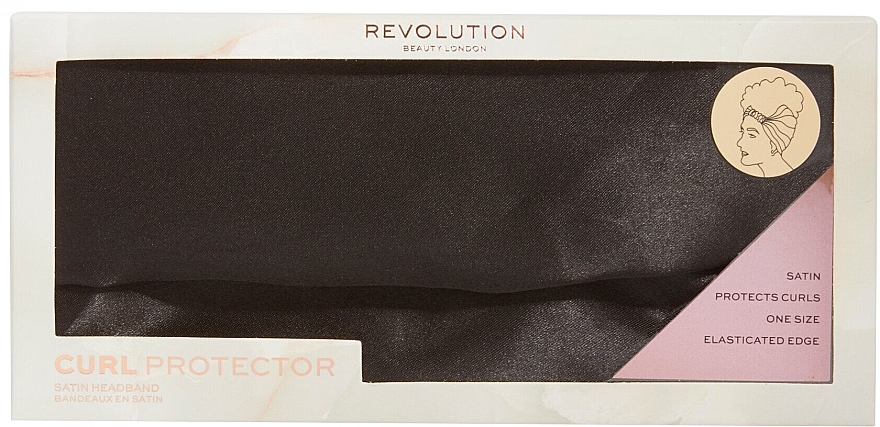 Headband, black - Revolution Haircare Satin Headband Black — photo N2