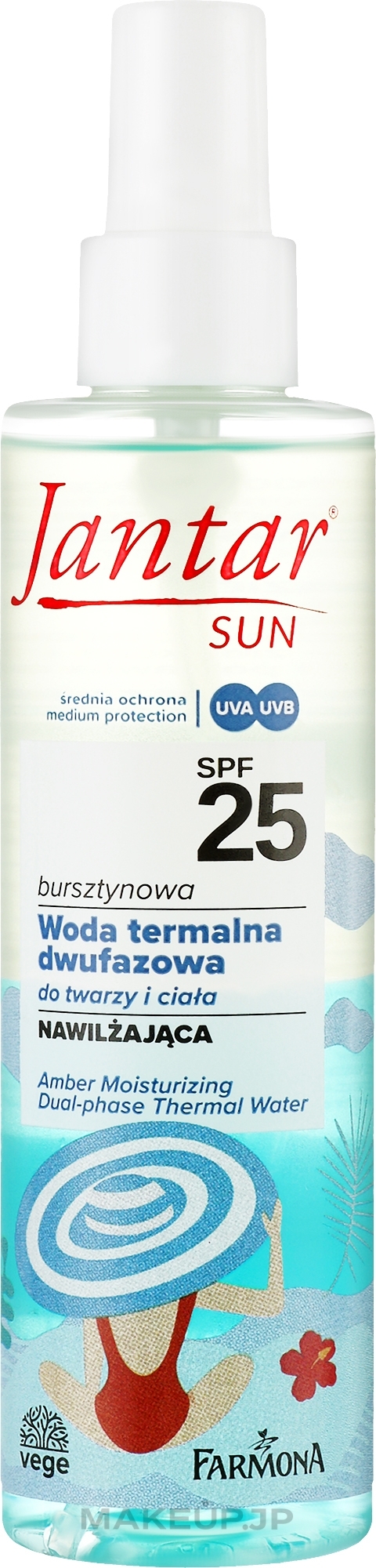 Moisturizing Two-Phase Amber Thermal Water - Farmona Jantar Sun SPF 25 — photo 200 ml