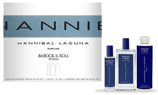 Set (edt/100ml + edt/30ml + sh/gel/200ml) - Hannibal Laguna Baroque & Roll — photo N1