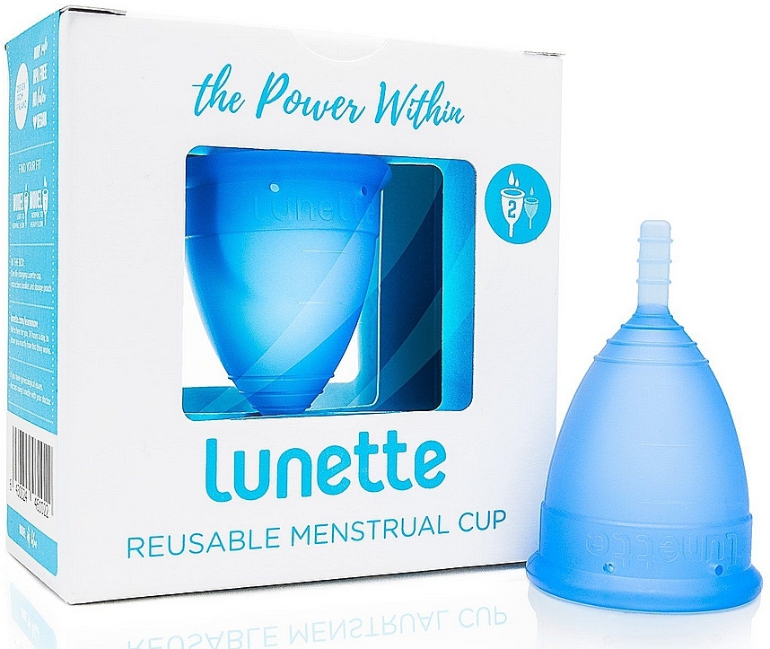 Menstrual Cup, model 2, blue - Lunette Reusable Menstrual Cup Blue Model 2 — photo N1