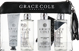 Fragrances, Perfumes, Cosmetics Set - Grace Cole White Nectarine & Pear Travel Set (h/cr/30ml + sh/gel/100ml + b/lot/100ml + b/sp/100ml)