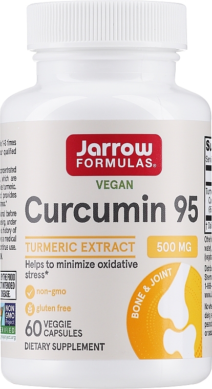 Dietary Supplement "Curcumin 95" - Jarrow Formulas Curcumin 95 500mg — photo N1