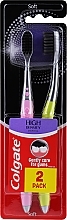 Toothbrush Set, soft, pink + green - Colgate High Density Charcoal — photo N1