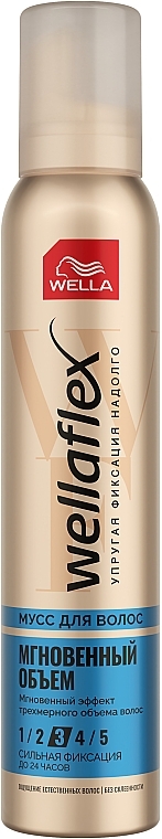 Strong Hold Hair Mousse 'Instant Volume' - Wella Wellaflex — photo N1