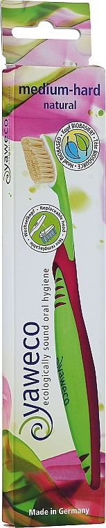 Toothbrush with Refill Head, pink-green - Yaweco — photo N1