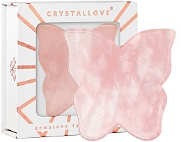 Fragrances, Perfumes, Cosmetics Facial Massager - Crystallove Butterfly Rose Quartz gua Sha