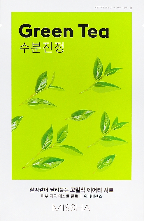 Green Tea Extract Face Mask - Missha Airy Fit Green Tea Sheet Mask — photo N1