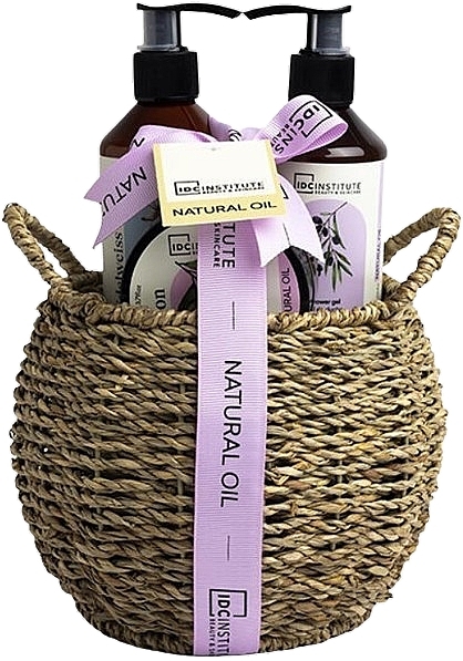 キット - IDC Institute Natural Oil Basket (sh/gel/200ml + b/lot/200ml + b/scrub/110ml) — photo N1