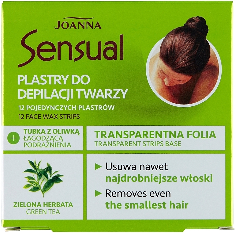 Depilatory Wax Face Strips with Green Tea - Joanna Sensual Depilatory Face Strips With Green Tea Extract — photo N1