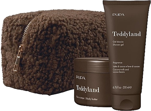 Set - Pupa Teddyland Coconut Milk And Cocao Beans (b/butter/150ml+sh/gel/200ml+bag) — photo N1