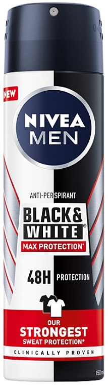 Black & White Antiperspirant - Nivea Men Max Pro 48H Antiperspirant Spray — photo N1