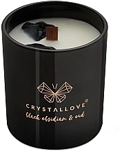 Black Obsidian & Oud Soy Candle - Crystallove Soy Candle With Black Obsidian And Oud — photo N1