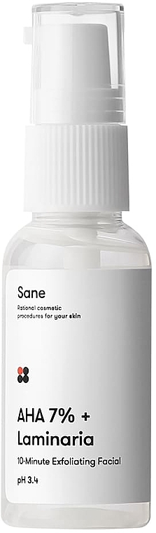 Face Peeling with Fruit Acid Complex 7% - Sane AHA 7% + Laminaria Peeling Solution — photo N1